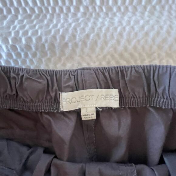 Project/Rebel Women's Cargo Pants Gray Relaxed Drawstring Hem Trousers Size L - Picture 8 of 10